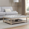 Dusklia - Knaresborough Button Back Coffee Table Pouffe - Light Grey