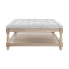 Dusklia - Knaresborough Button Back Coffee Table Pouffe - Light Grey