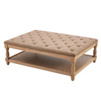 Dusklia - Knaresborough Button Back Coffee Table Pouffe - Oatmeal