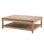 Dusklia - Knaresborough Button Back Coffee Table Pouffe - Oatmeal