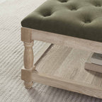 Dusklia - Knaresborough Button Back Coffee Table Pouffe - Olive
