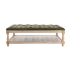 Dusklia - Knaresborough Button Back Coffee Table Pouffe - Olive