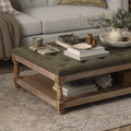 Dusklia - Knaresborough Button Back Coffee Table Pouffe - Olive