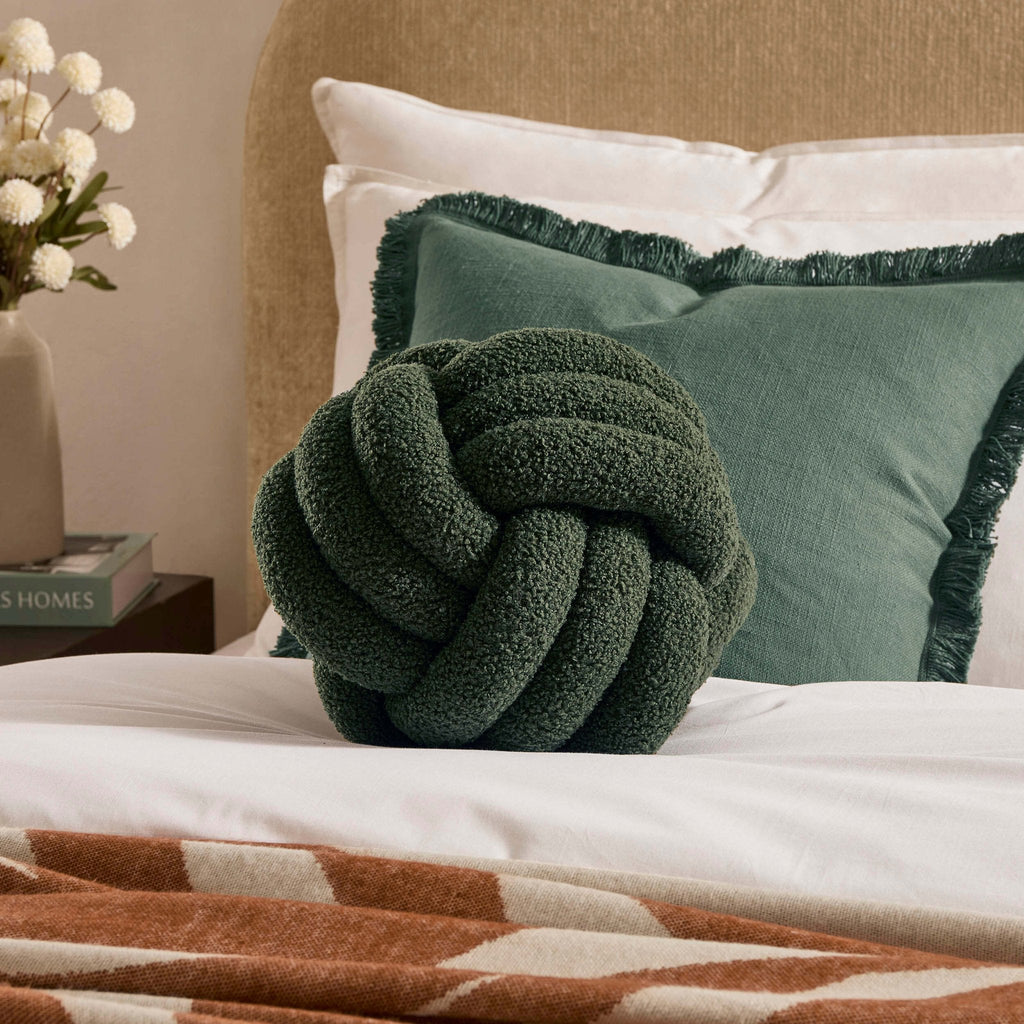 Dusklia - Knot Cushion - Forest Green