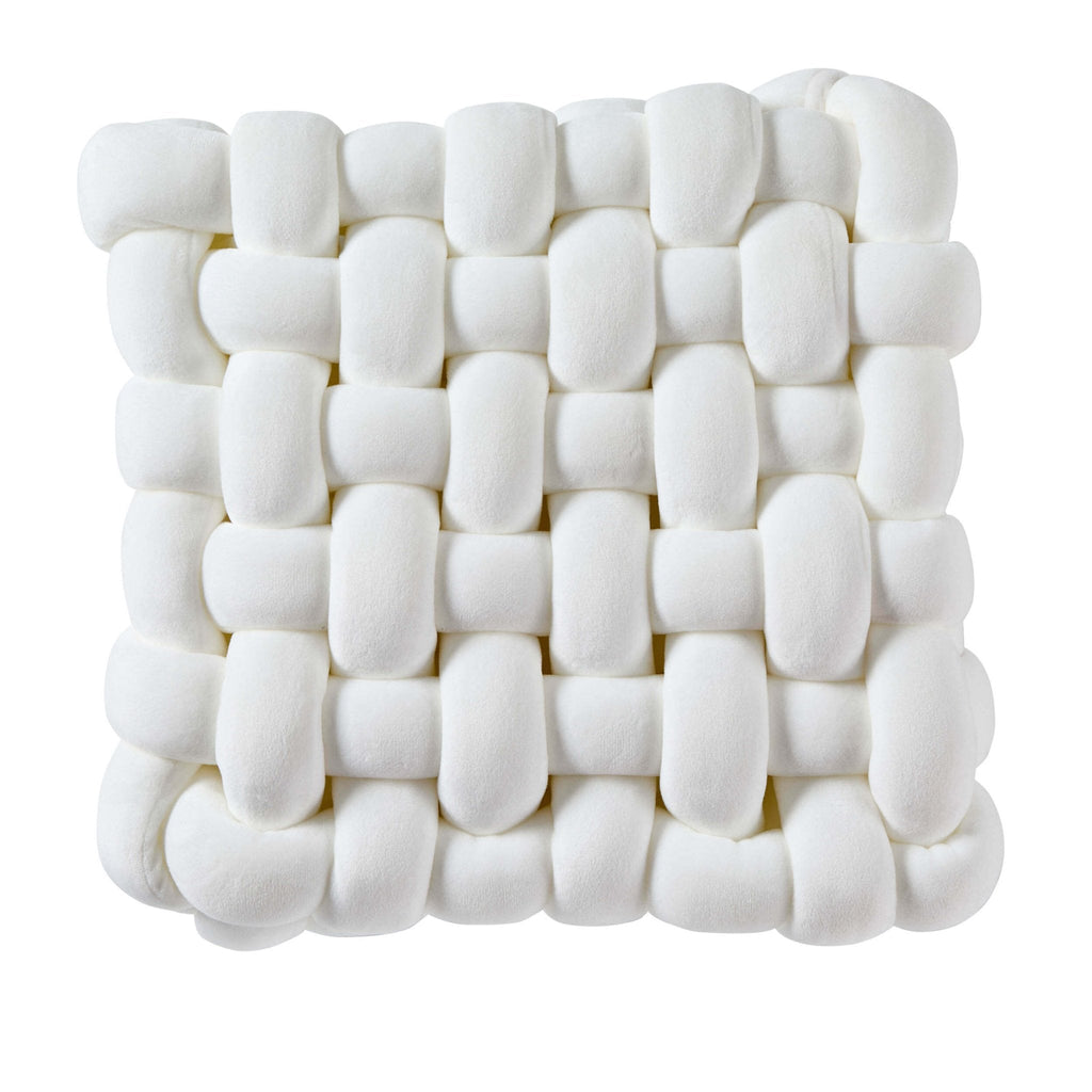 Dusklia - Knot Square Sofa Cushion - White