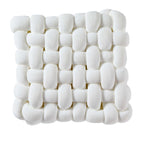 Dusklia - Knot Square Sofa Cushion - White