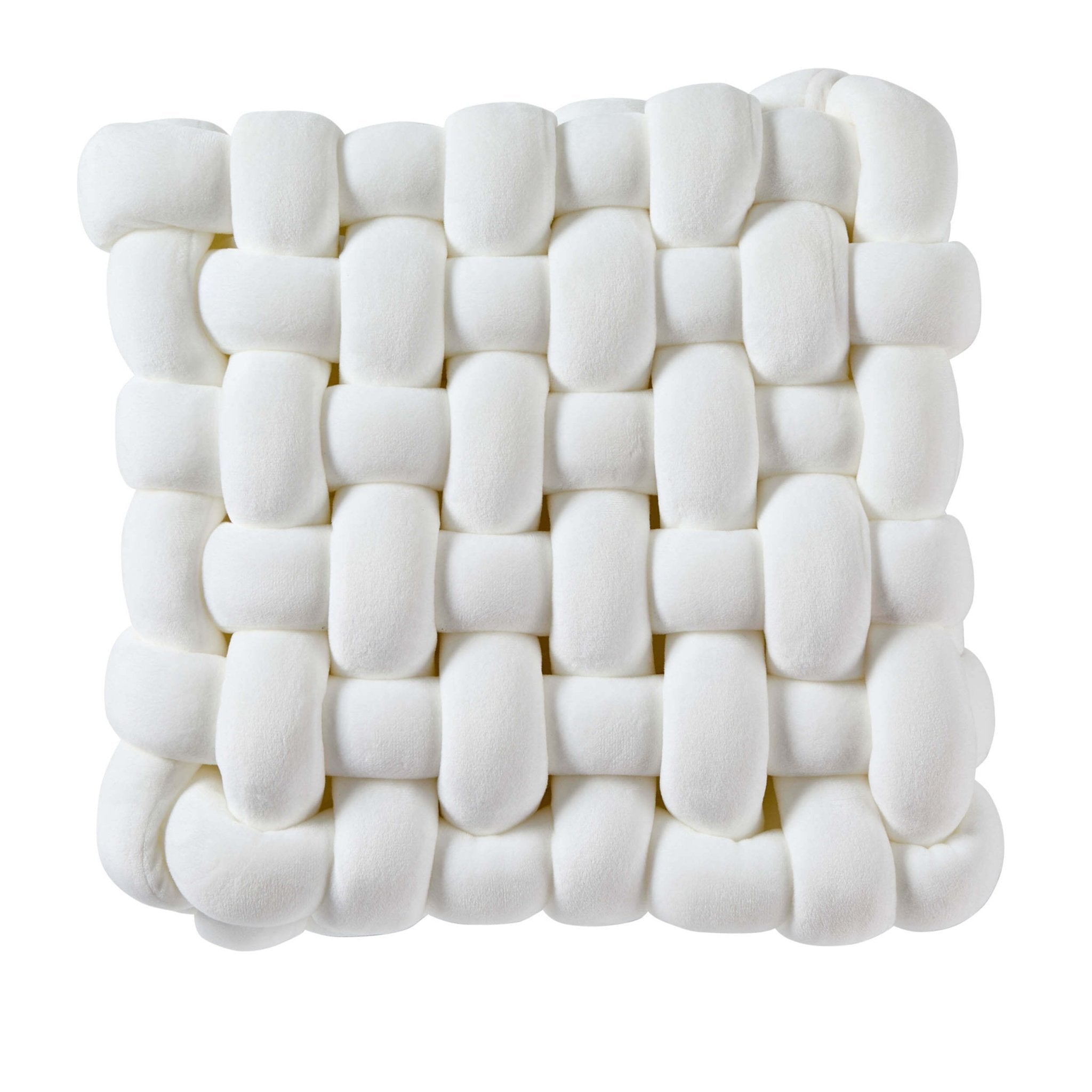 Dusklia - Knot Square Sofa Cushion - White