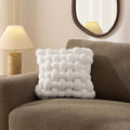 Dusklia - Knot Square Sofa Cushion - White