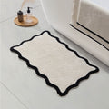 Dusklia - Kos Scalloped Bath Mat - Black