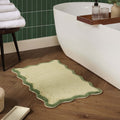 Dusklia - Kos Scalloped Bath Mat - Fern/Olive