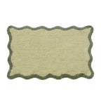 Dusklia - Kos Scalloped Bath Mat - Fern/Olive