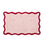 Dusklia - Kos Scalloped Bath Mat - Pink/Red