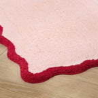 Dusklia - Kos Scalloped Bath Mat - Pink/Red
