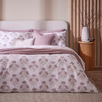 Dusklia - Kyoto 200 Thread Count Duvet Cover & Pillowcase Set - Lotus Flower - Heather