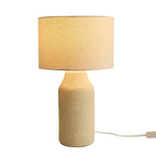 Dusklia - Lagom Carved Ceramic Table Lamp - Ecru