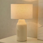 Dusklia - Lagom Carved Ceramic Table Lamp - Ecru