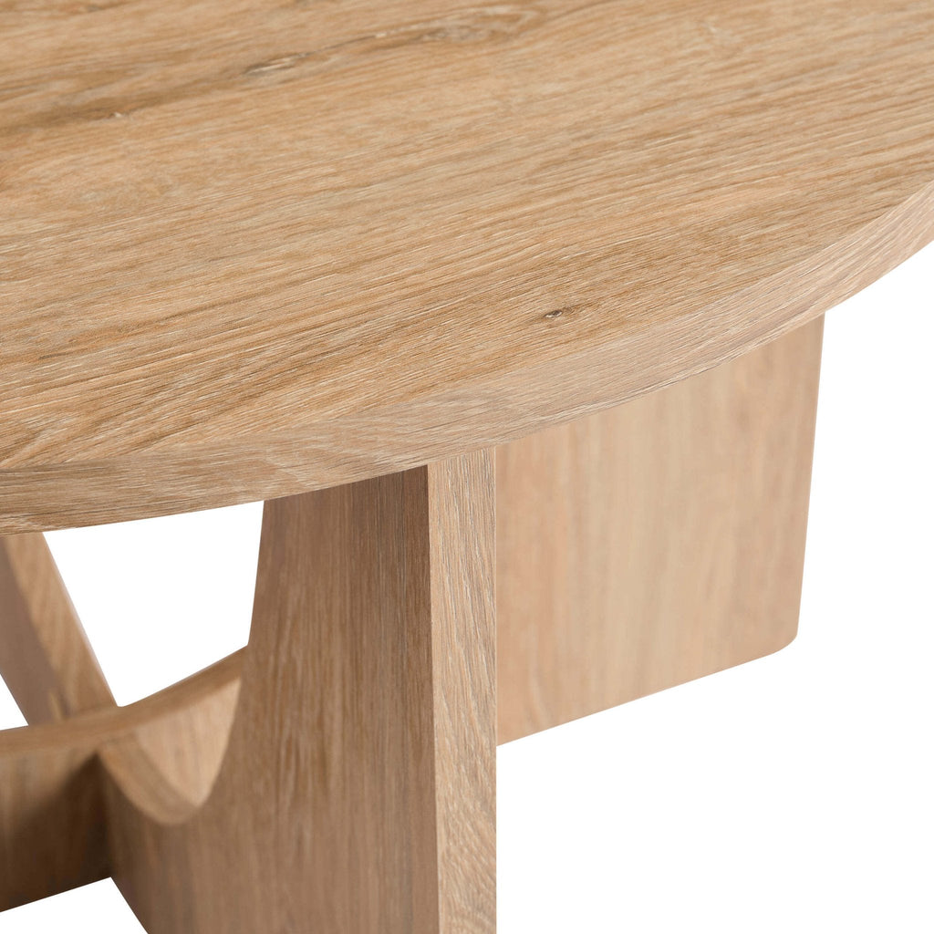 Dusklia - Lana Round Coffee Table - Light Wood