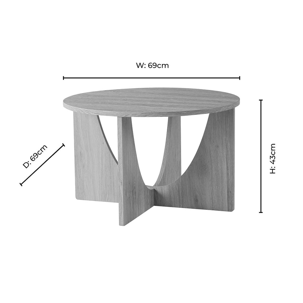 Dusklia - Lana Round Coffee Table - Light Wood