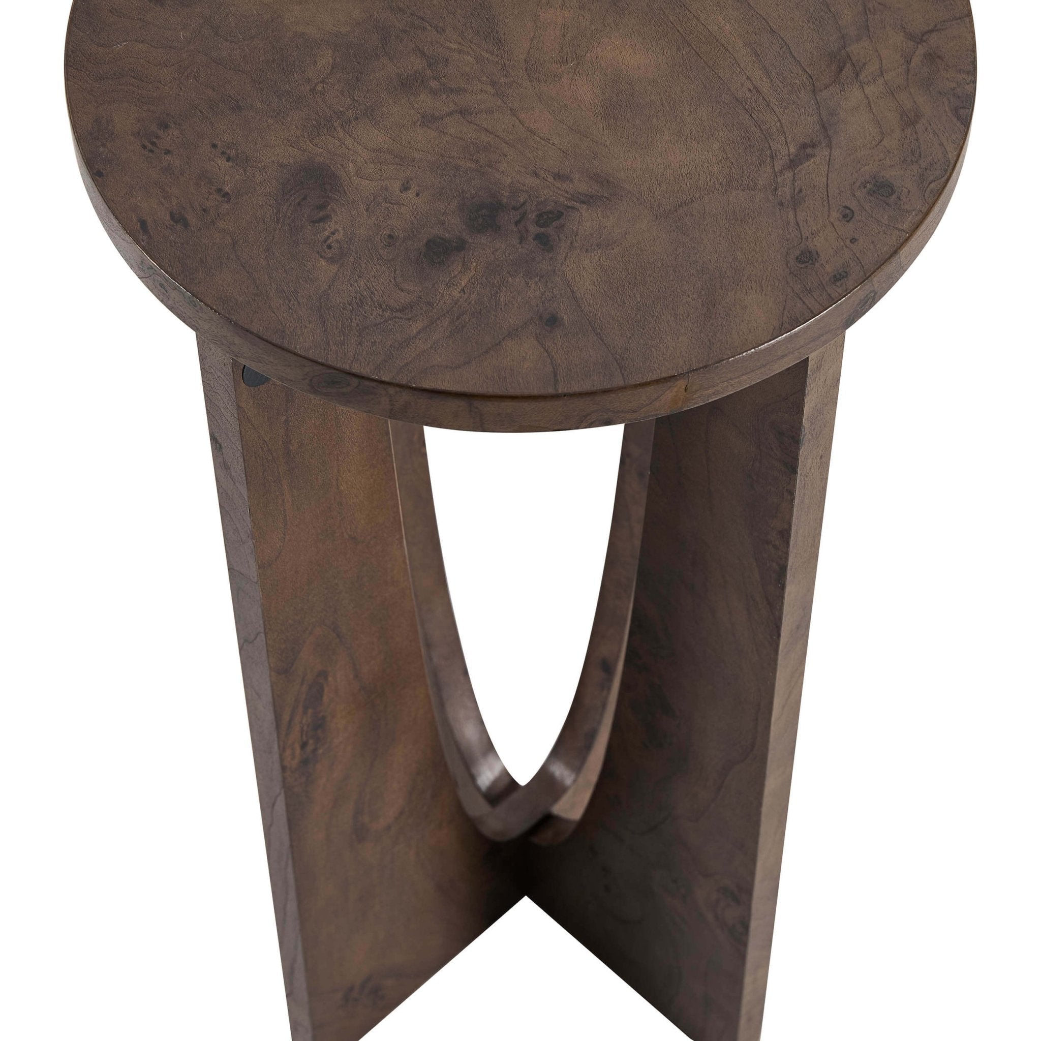 Table d'appoint ronde Lana - Effet ronce foncé