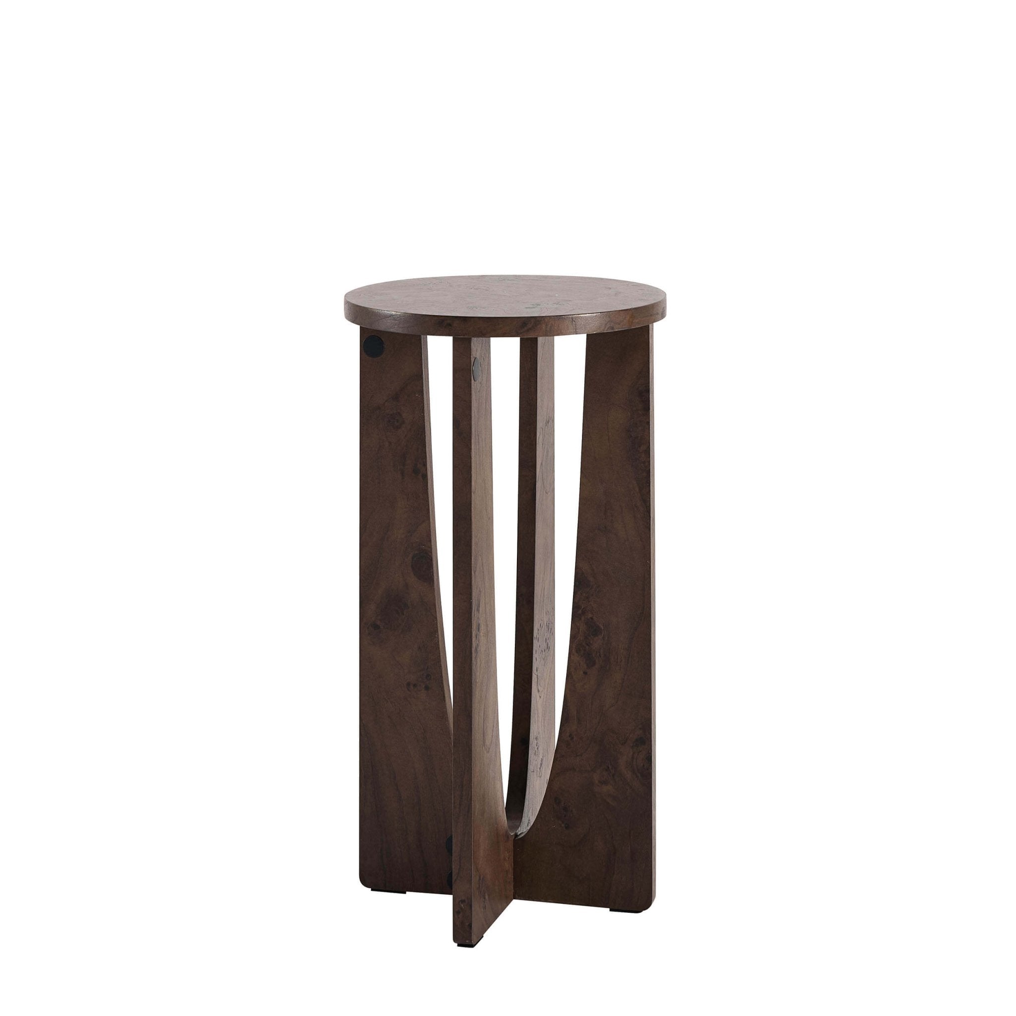 Table d'appoint ronde Lana - Effet ronce foncé