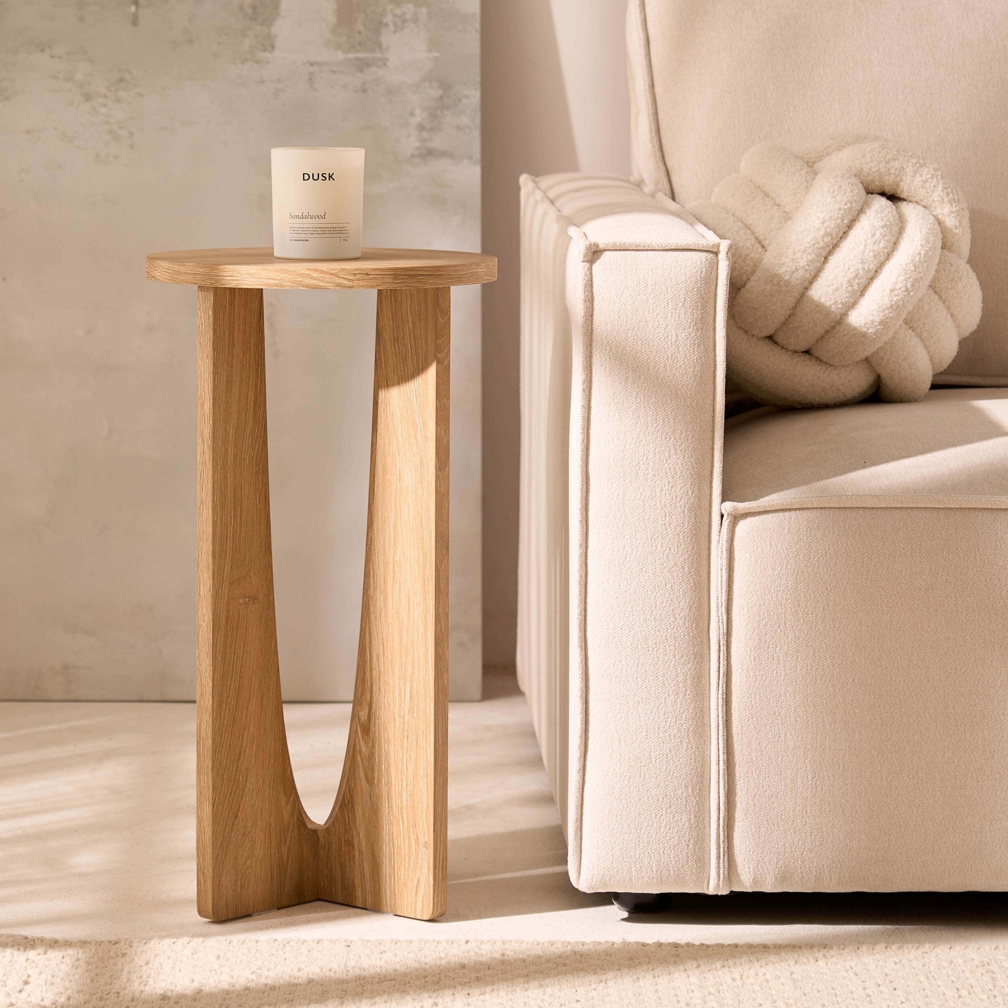 Dusklia - Lana Round Side Table - Light Wood