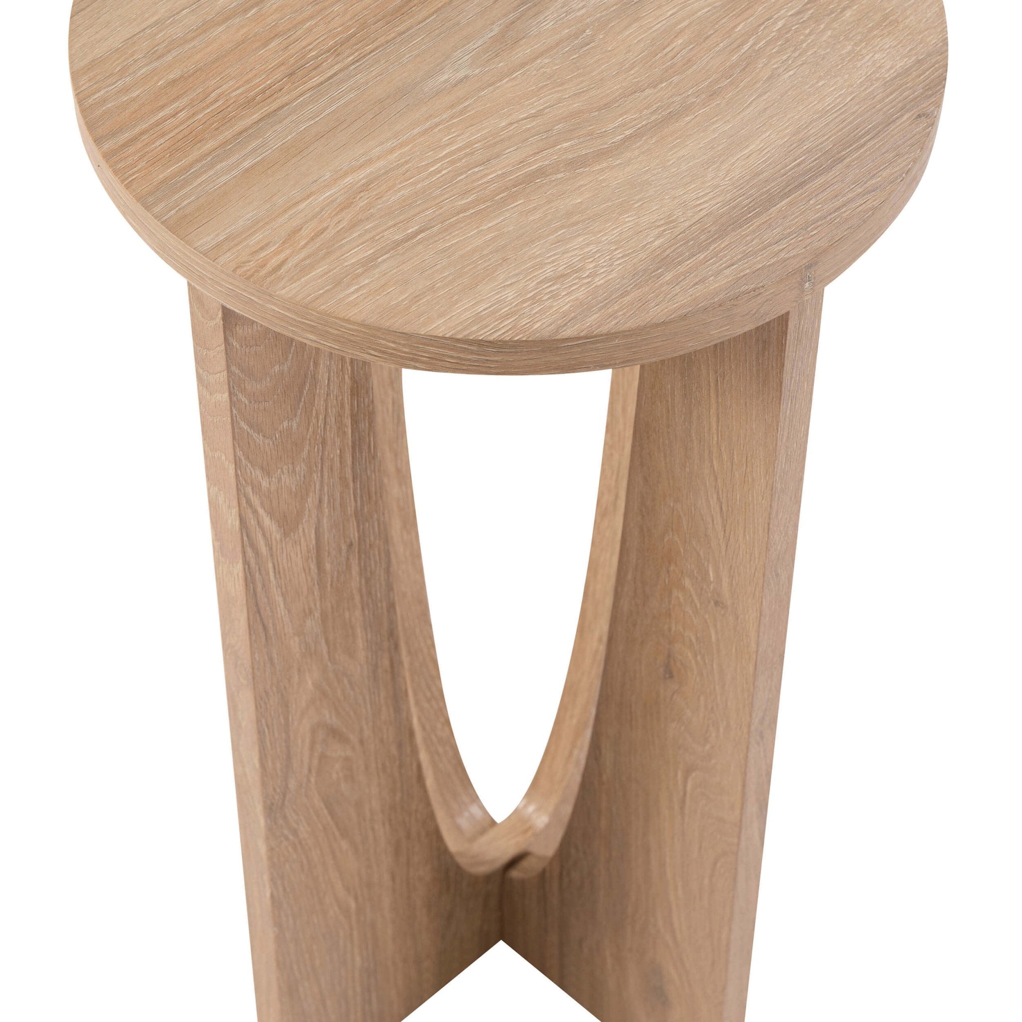 Dusklia - Lana Round Side Table - Light Wood