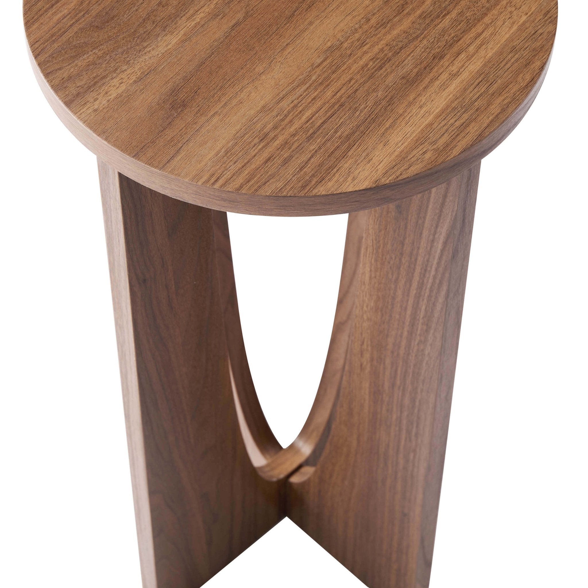 Dusklia - Lana Round Side Table - Medium Wood