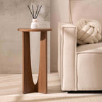 Dusklia - Lana Round Side Table - Medium Wood