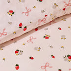 Dusklia - Layla 100% Cotton Strawberry Duvet Cover & Pillowcase set - Pink