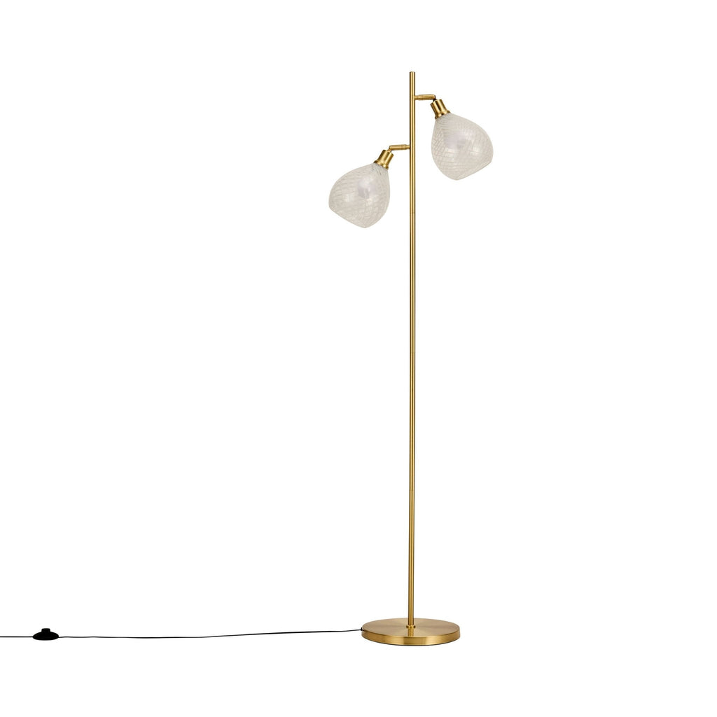 Dusklia - Laylah Glass Shade Floor Lamp - Gold
