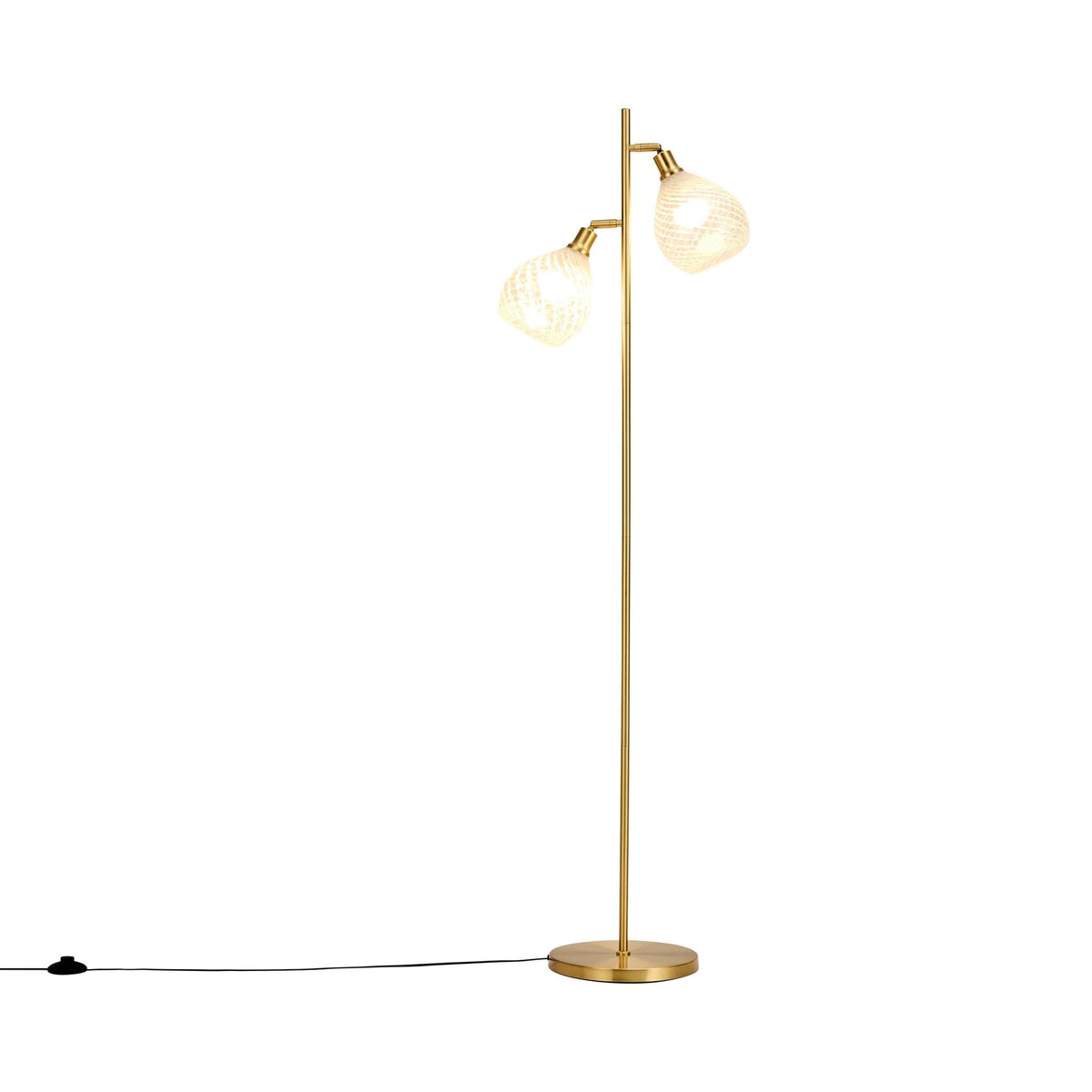 Dusklia - Laylah Glass Shade Floor Lamp - Gold