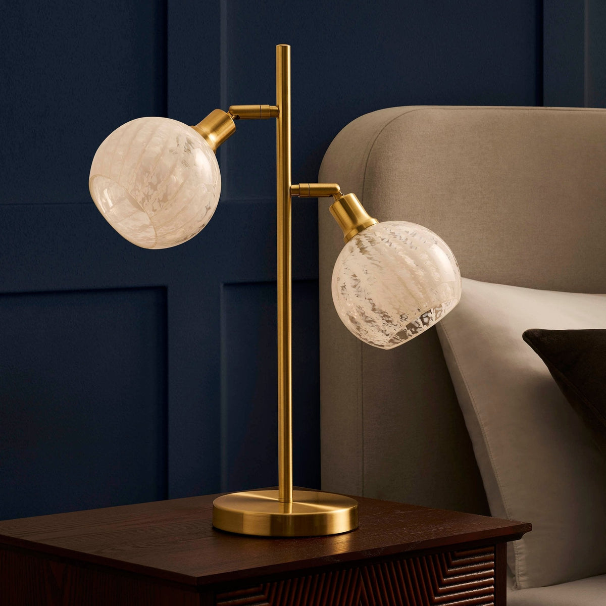 Dusklia - Laylah Glass Shade Table Lamp - Gold