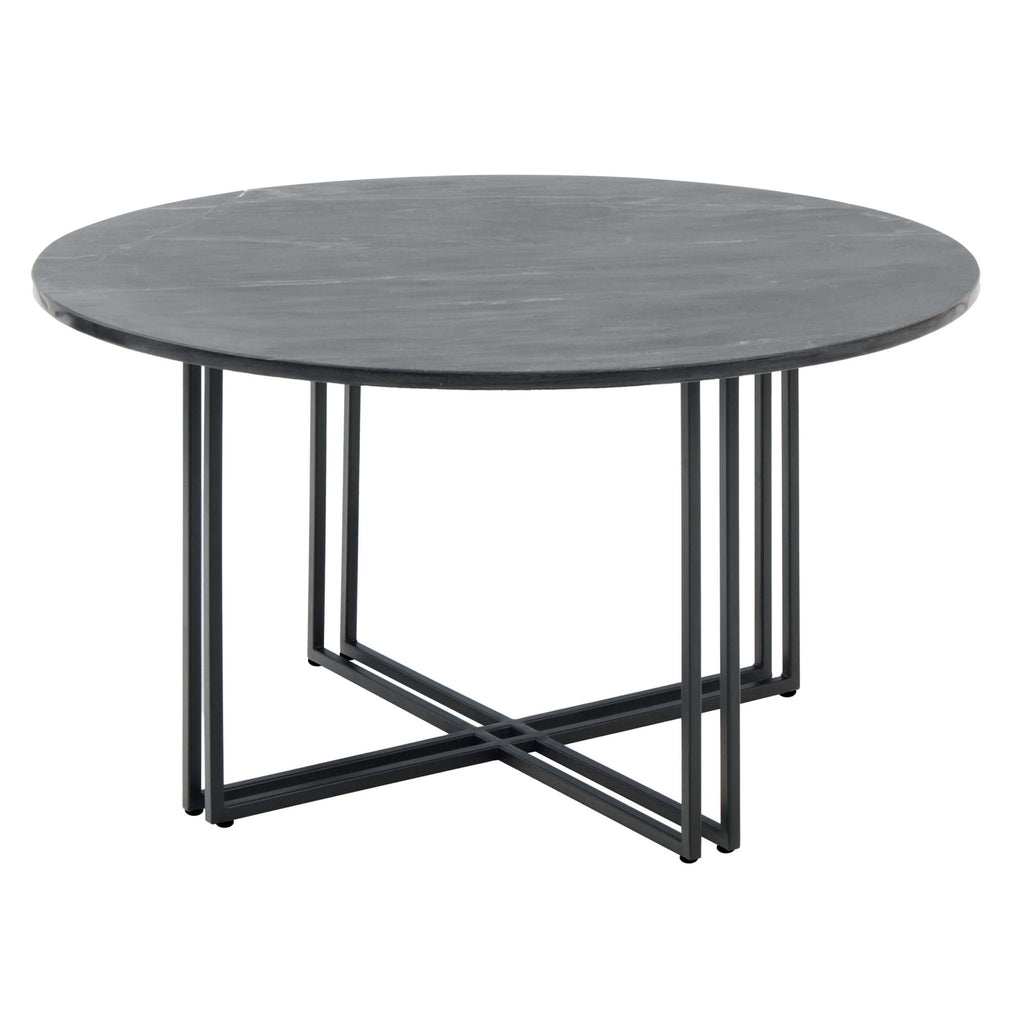Dusklia - Leana Round Coffee Table - Dark Marble
