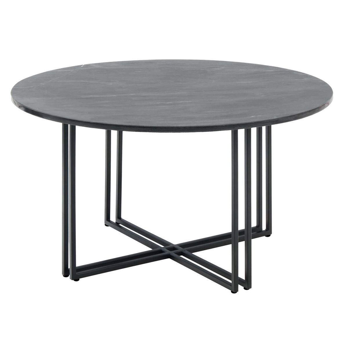 Dusklia - Leana Round Coffee Table - Dark Marble