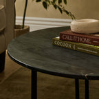 Dusklia - Leana Round Coffee Table - Dark Marble
