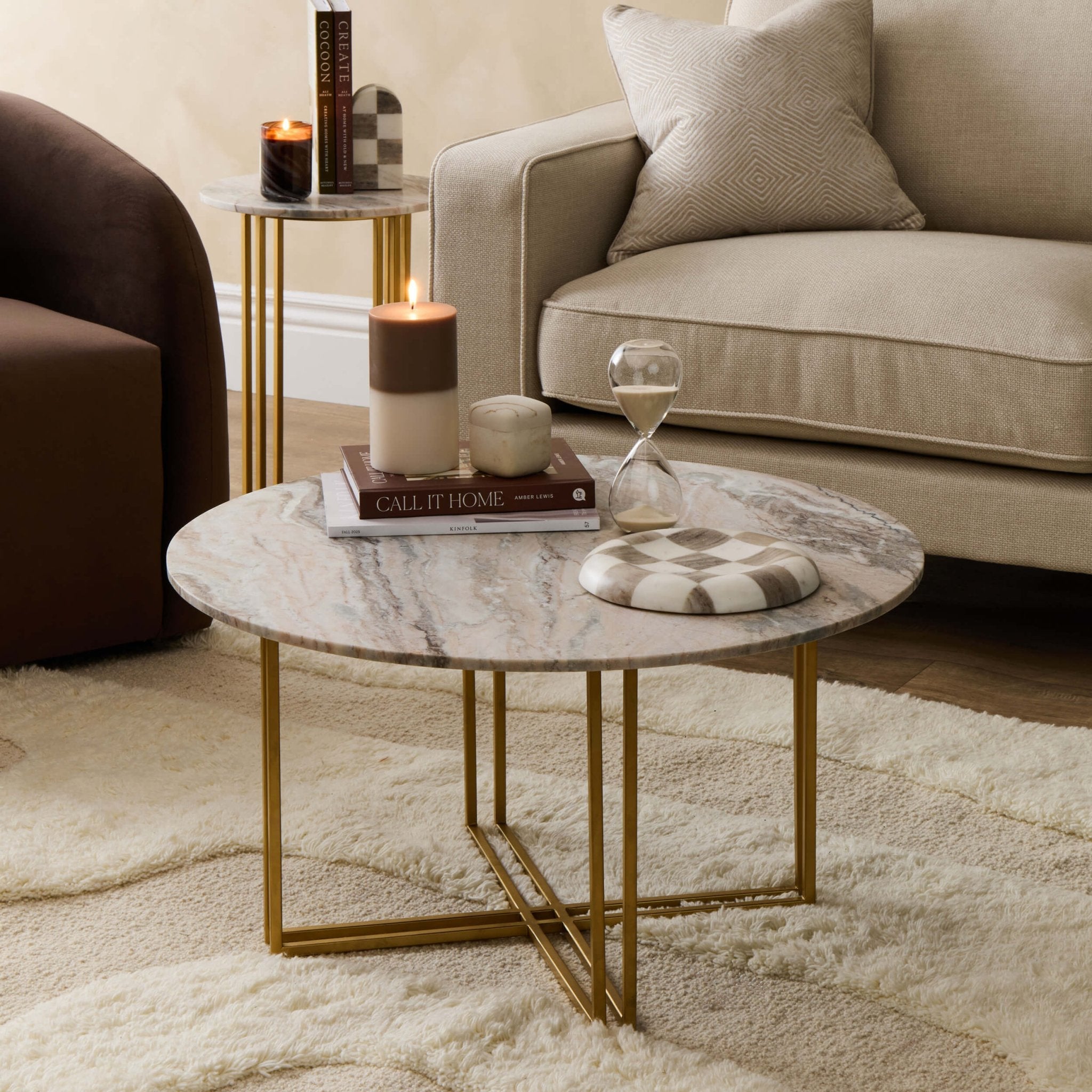 Dusklia - Leana Round Coffee Table - Marble