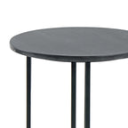 Dusklia - Leana Round Side Table - Dark Marble