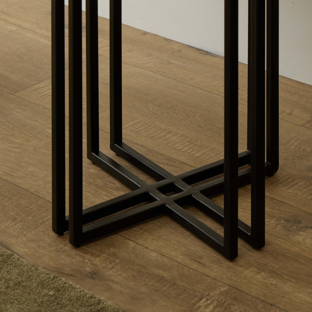 Dusklia - Leana Round Side Table - Dark Marble
