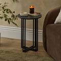Dusklia - Leana Round Side Table - Dark Marble