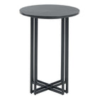 Dusklia - Leana Round Side Table - Dark Marble