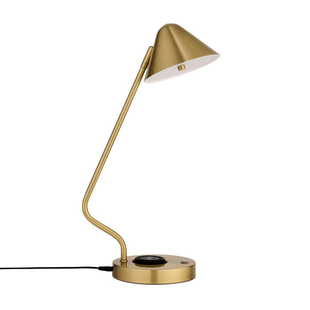 Dusklia - LED Desk Lamp with Phone Charging Station - Gold