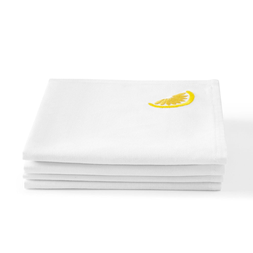 Dusklia - Lemons Embroidered Napkins - Set of 4