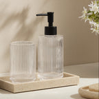 Dusklia - Lena Ribbed Glass Tumbler - Clear