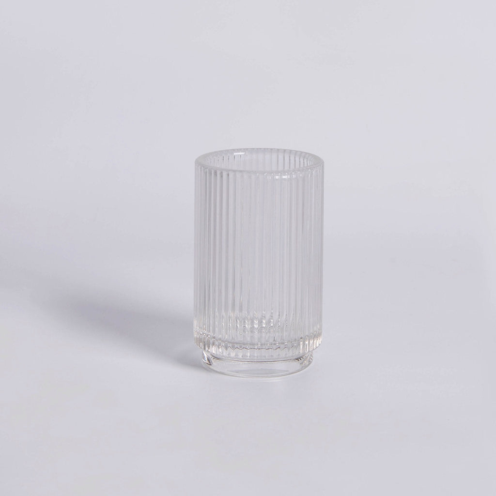 Dusklia - Lena Ribbed Glass Tumbler - Clear