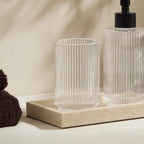 Dusklia - Lena Ribbed Glass Tumbler - Clear