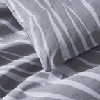 Dusklia - Lenox 100% Cotton Duvet Cover & Pillowcase Set - Light Grey