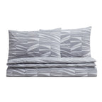 Dusklia - Lenox 100% Cotton Duvet Cover & Pillowcase Set - Light Grey