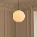 Dusklia - Leo Swirl Glass Fitted Ceiling Pendant - White/Clear