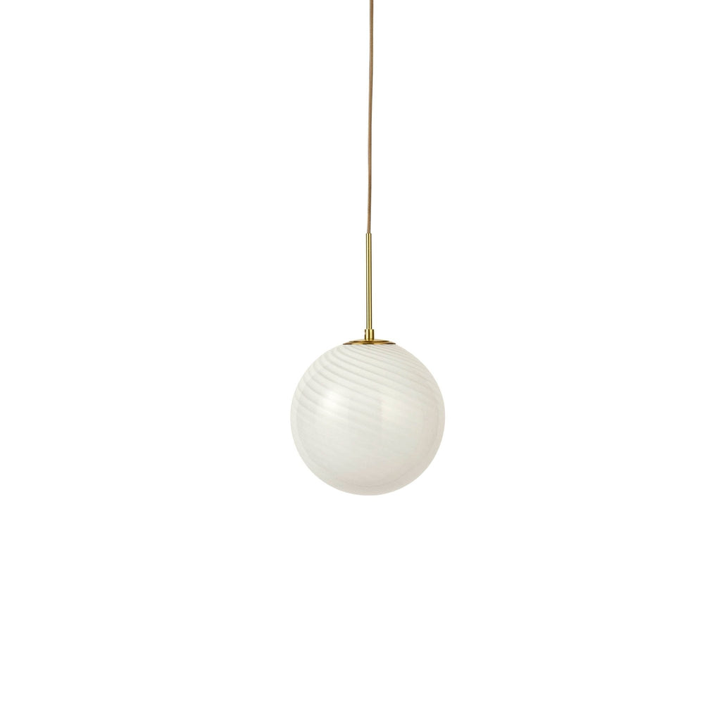 Dusklia - Leo Swirl Glass Fitted Ceiling Pendant - White/Clear