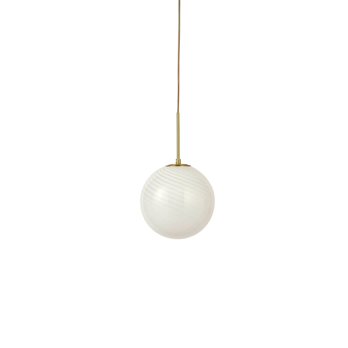 Dusklia - Leo Swirl Glass Fitted Ceiling Pendant - White/Clear